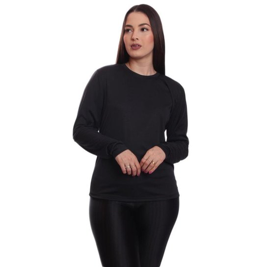 Kit 3 Blusas Feminina Dry Academia Camiseta Segunda Pele Manga Longa Proteção Solar UV