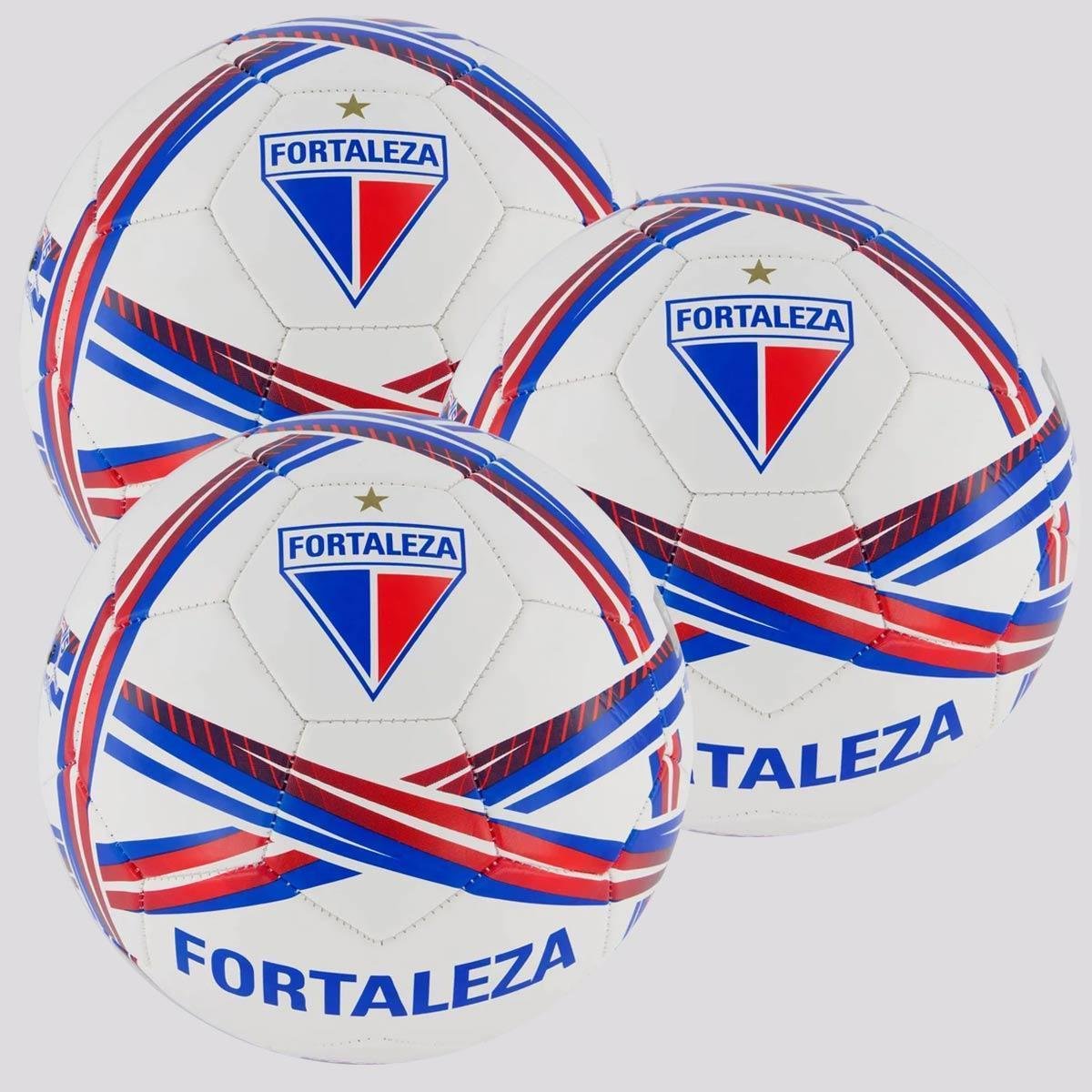 Kit 3 Bolas Fortaleza Estádios 24 Campo Branca