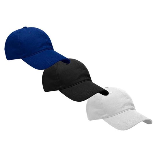 Kit 3 Bonés Aba Curva Curvada Resina Premium Liso Masculino Dad Hat Strapback Ajustável Fitão - Preto+Branco Menor preço em Kit 3 Bonés Aba Curva Curvada Resina Premium Liso Masculino Dad Hat Strapback Ajustável Fitão - Preto+Branco