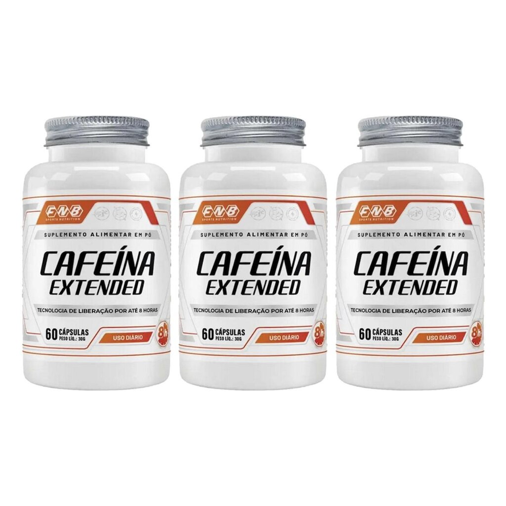 Kit 3 Cafeína Extended 3x60 cápsulas FNB Sport Nutrition