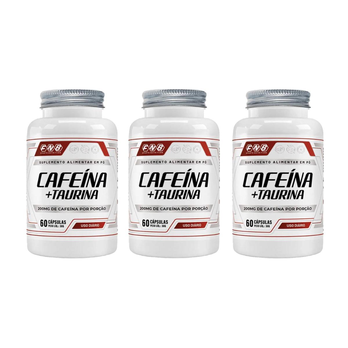 Kit 3 Cafeína + Taurina 200mg 3x60 cápsulas FNB