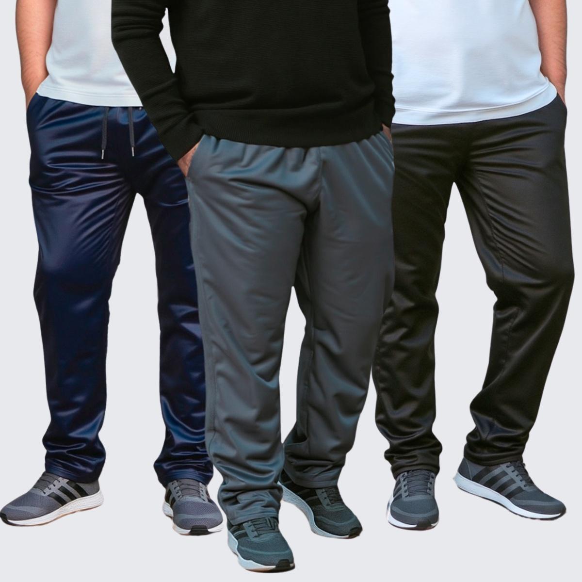 Kit 3 Calça Helanca Plus Size Masculina Flanelada Menor preço em Kit 3 Calça Helanca Plus Size Masculina Flanelada
