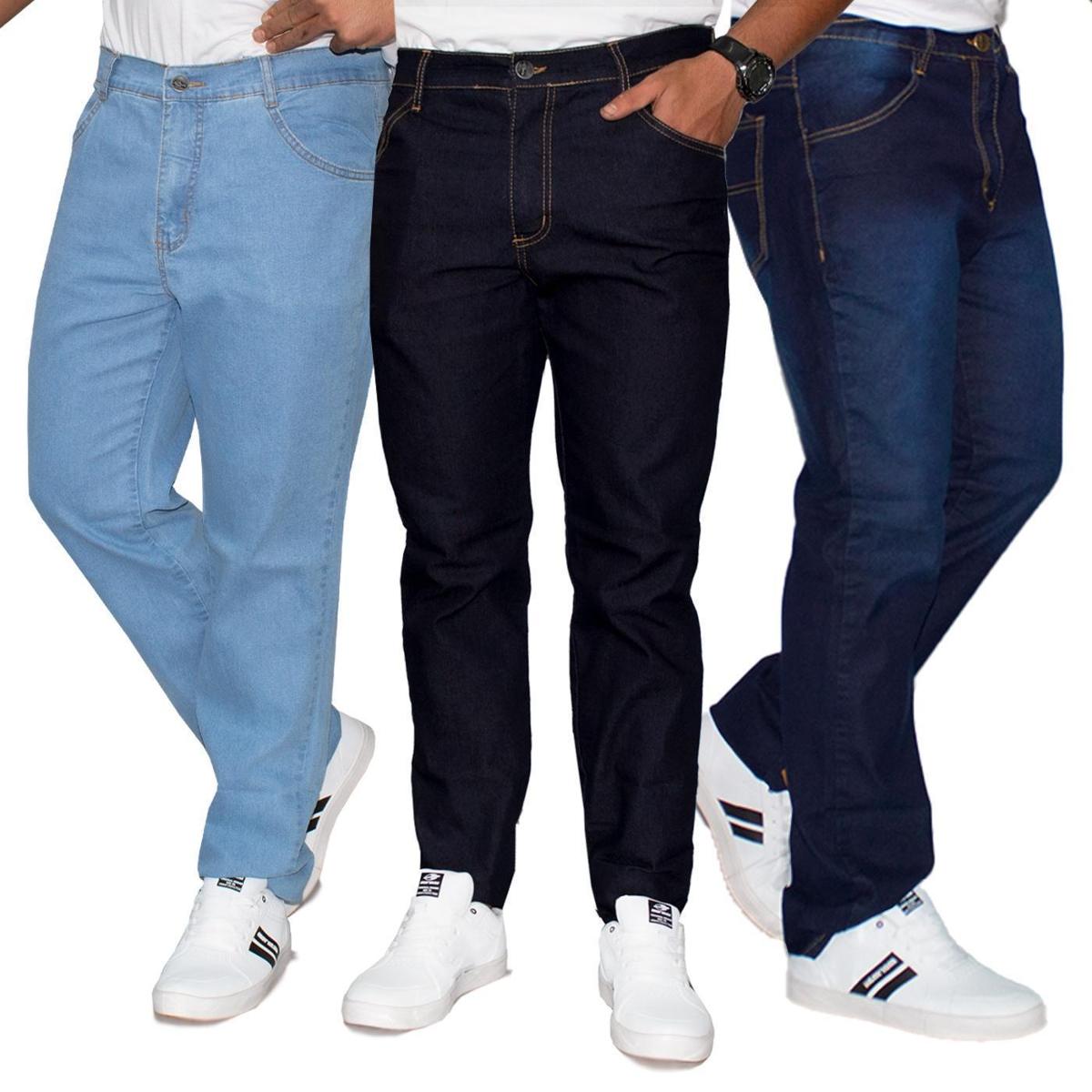 Kit 3 Calça Jeans Tradicional Masculina ALMIX Menor preço em Kit 3 Calça Jeans Tradicional Masculina ALMIX