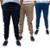 Kit 3 Calça Joer Masculina Jeans Sarja Com Punho Elástico - Colorido