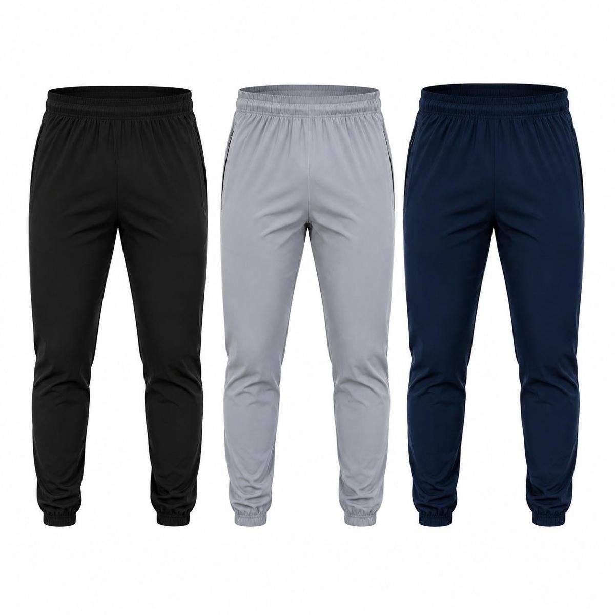 Kit 3 Calca Tactel Jogger Com Elastano Active Wear Void Verao Slim Preto Branco
