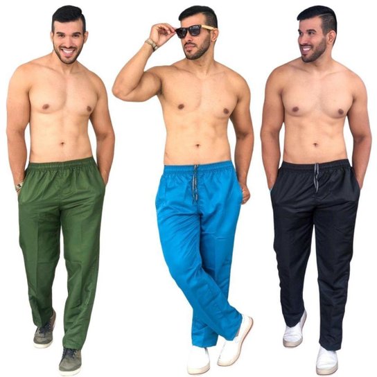 Kit 3 Calça tactel masculina construção resistente com bolso - Sortido Menor preço em Kit 3 Calça tactel masculina construção resistente com bolso - Sortido