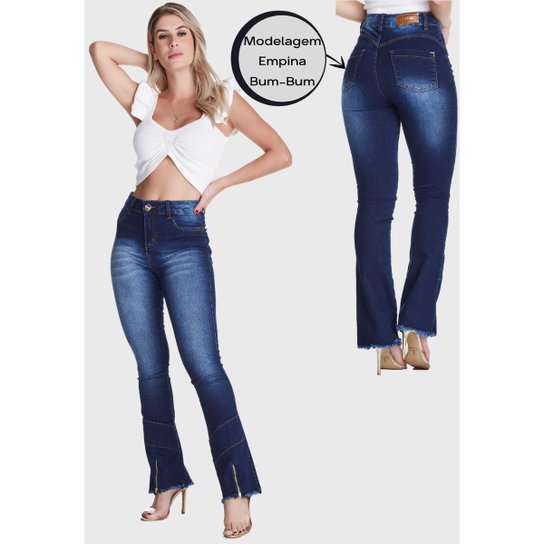 Kit 3 Calças HNO Jeans Flare Petit Premium Azul - Azul