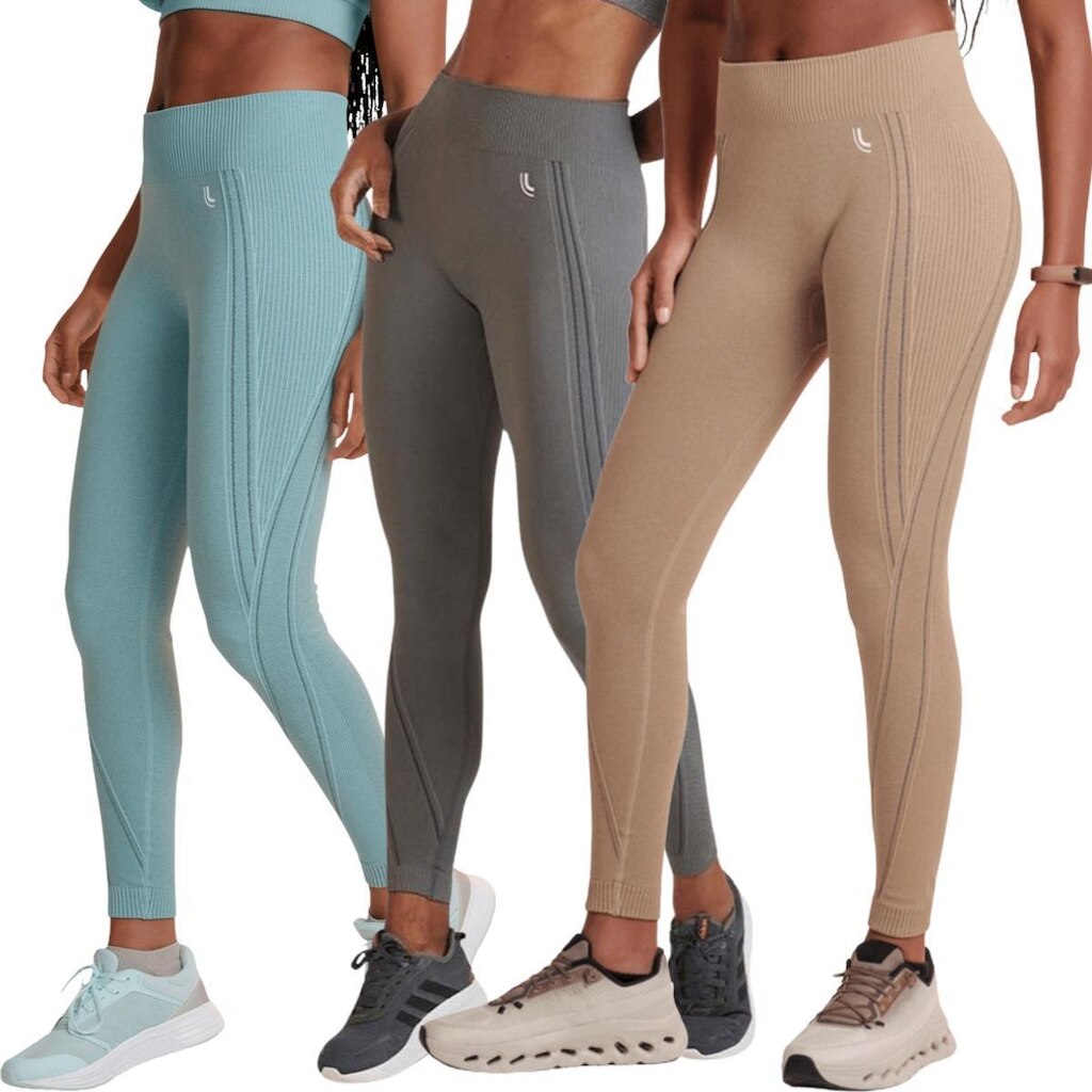 Kit 3 Calças Legging Lupo Max Cintura Alta Levanta Bumbum