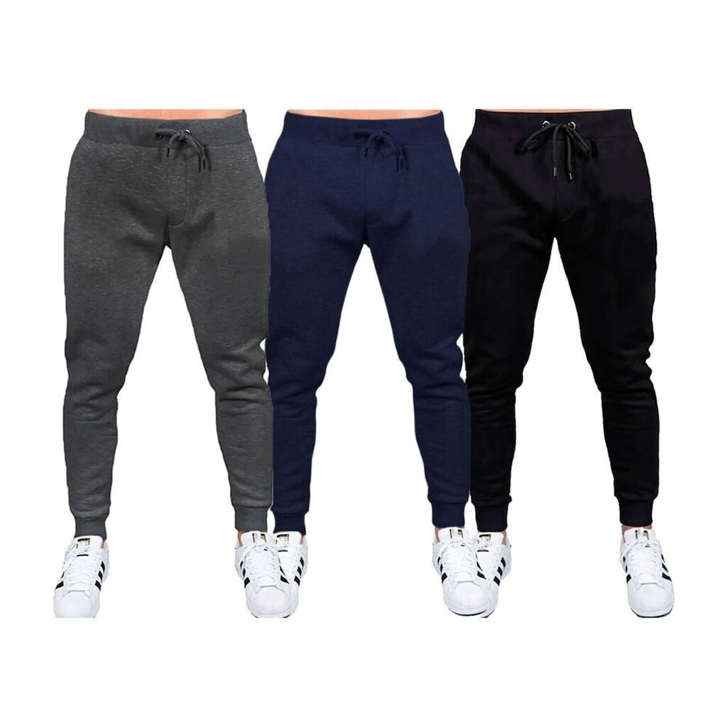 Kit 3 Calças Moletom Masculinas Lisas Benellys
