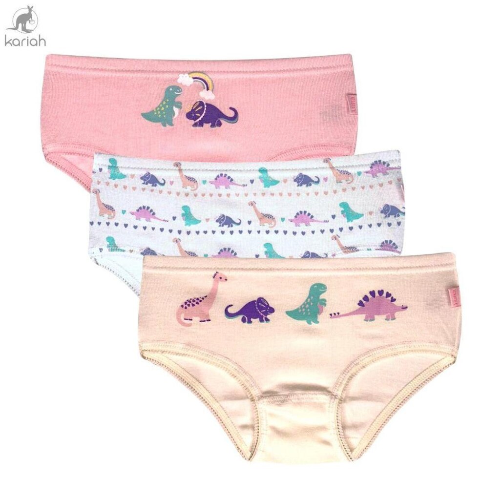 Kit 3 Calcinhas Infantil Malha Dupla Luna 381A