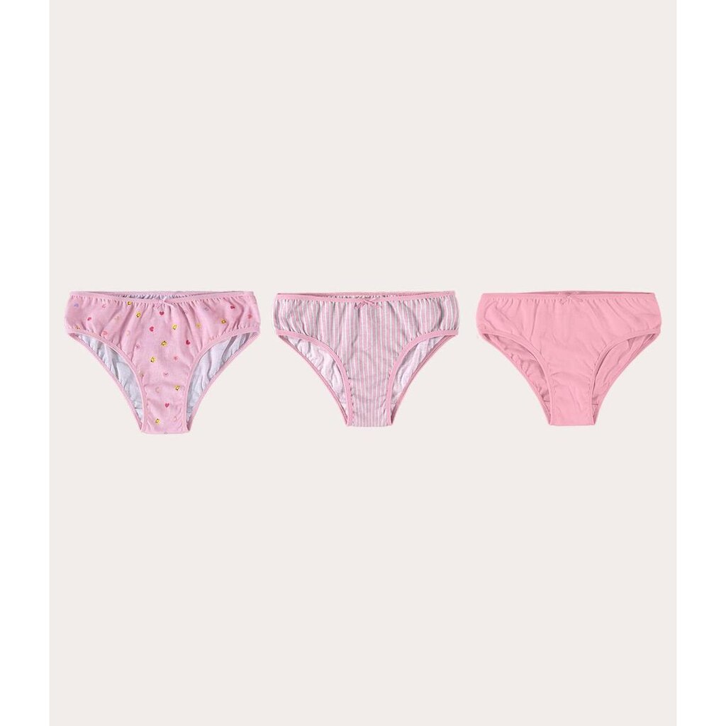 Kit 3 Calcinhas Infantis Menina Em Algodão Malwee Kids