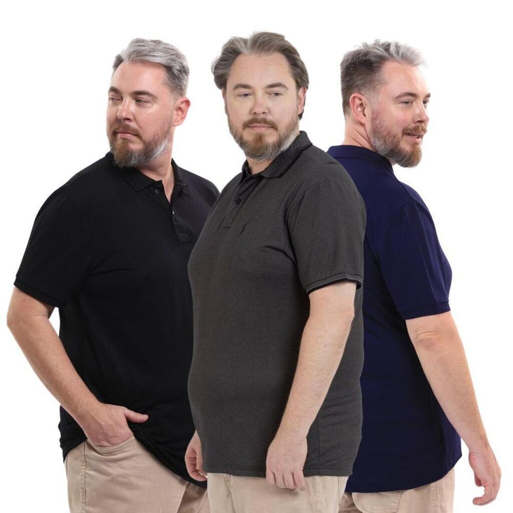 Kit 3 Camisa Polo Plus Masculina Piquet Dia a Dia