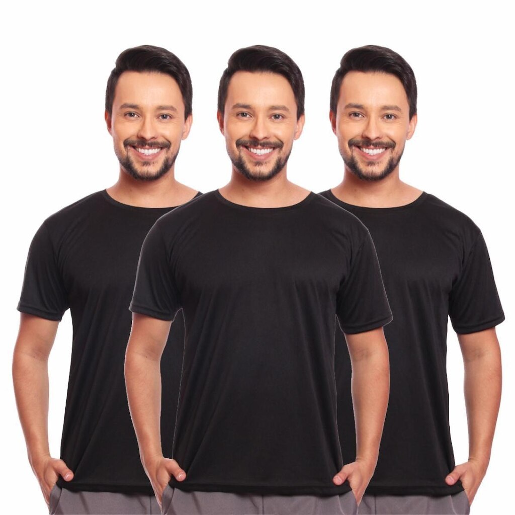 Kit 3 Camisas Academia Esportiva Com Proteção Uv Masculina