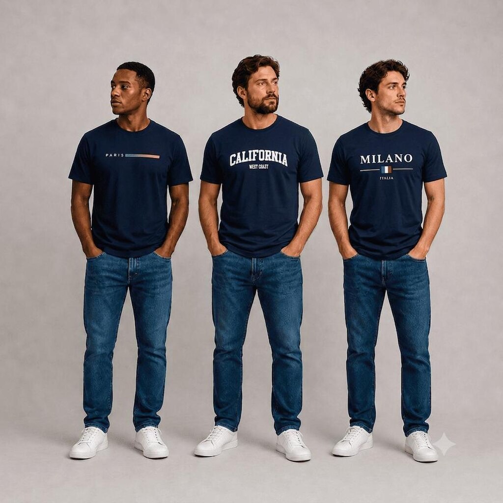 Kit 3 Camisas Algodao California Milano Paris Comfort Premium