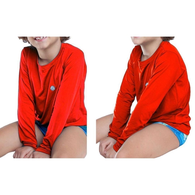 Kit 3 Camisas Infantil Térmica Masculino de Praia Segunda Pele Uv50+ Proteção Solar