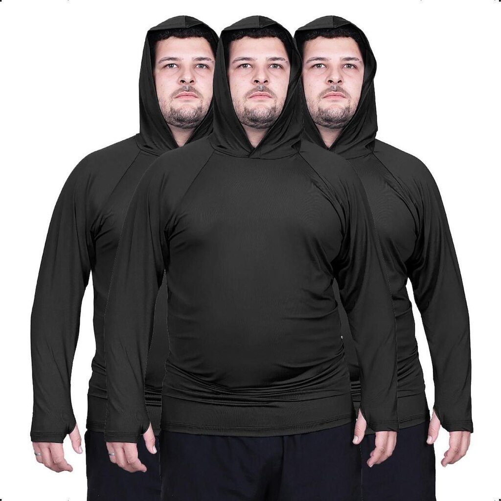 Kit 3 Camisas Plus Size Segunda Pele Proteção Uv+50 Dry
