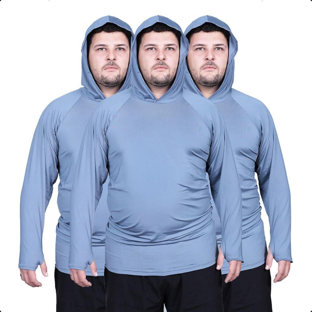 Kit 3 Camisas Plus Size Segunda Pele Proteção Uv+50 Dry