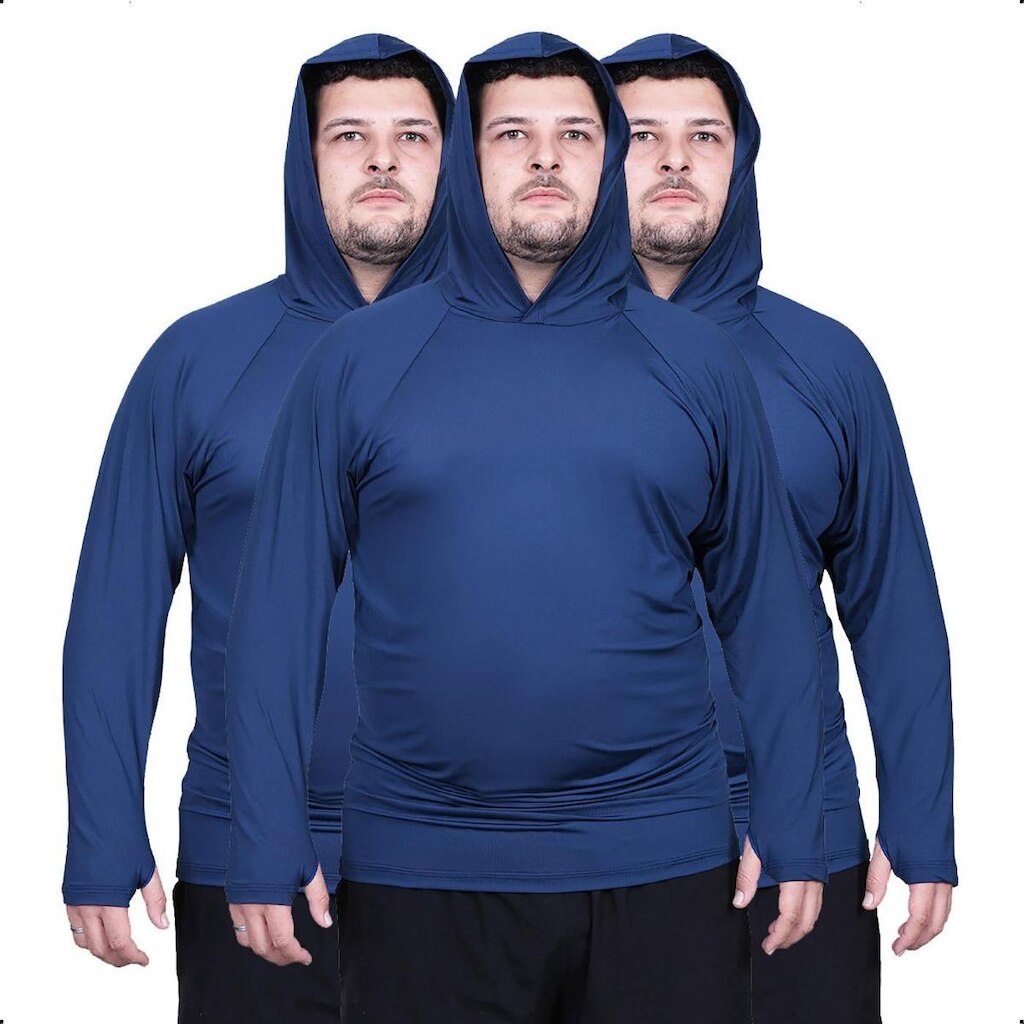 Kit 3 Camisas Plus Size Segunda Pele Proteção Uv+50 Dry