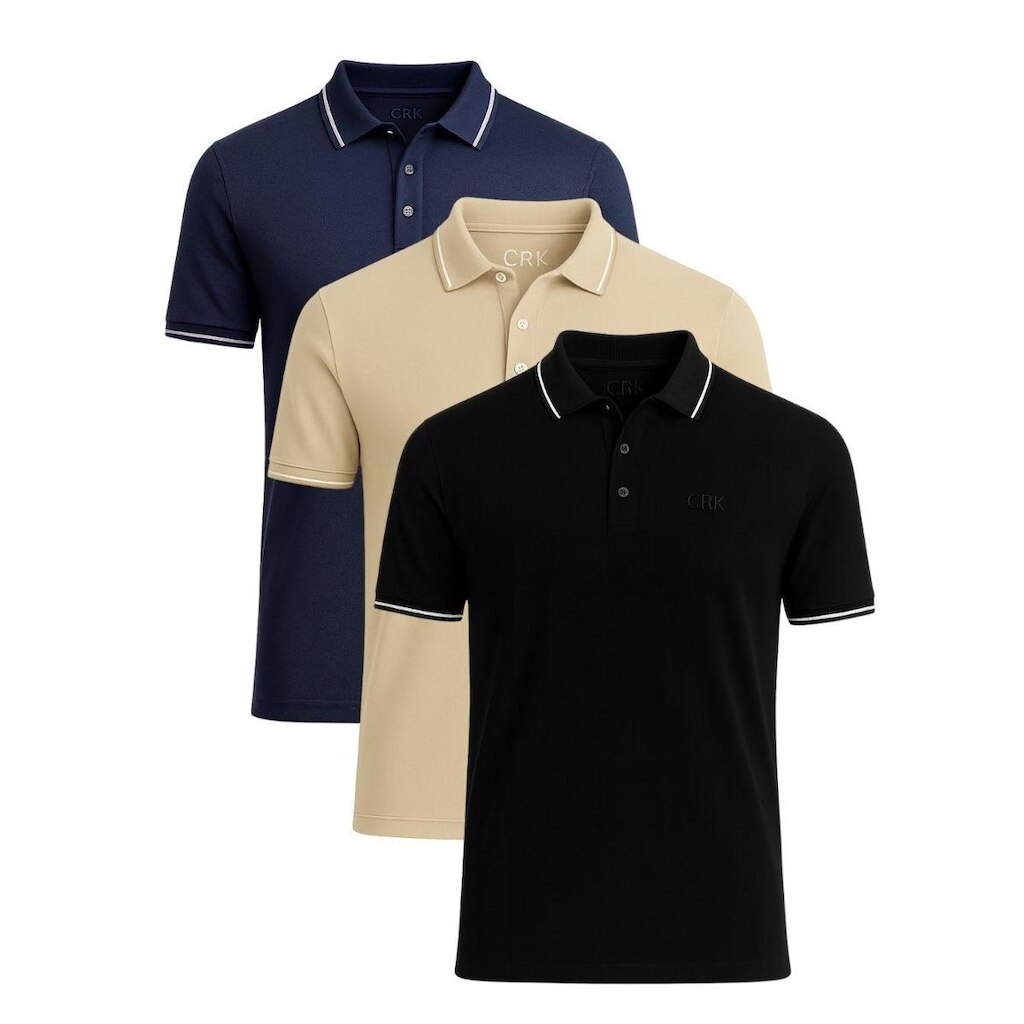 Kit 3 Camisas Polo Masculina Básicas Crocker