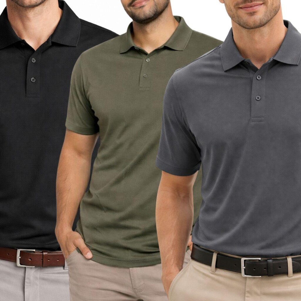 Kit 3 Camisas Polo Poliamida  Básica Premium