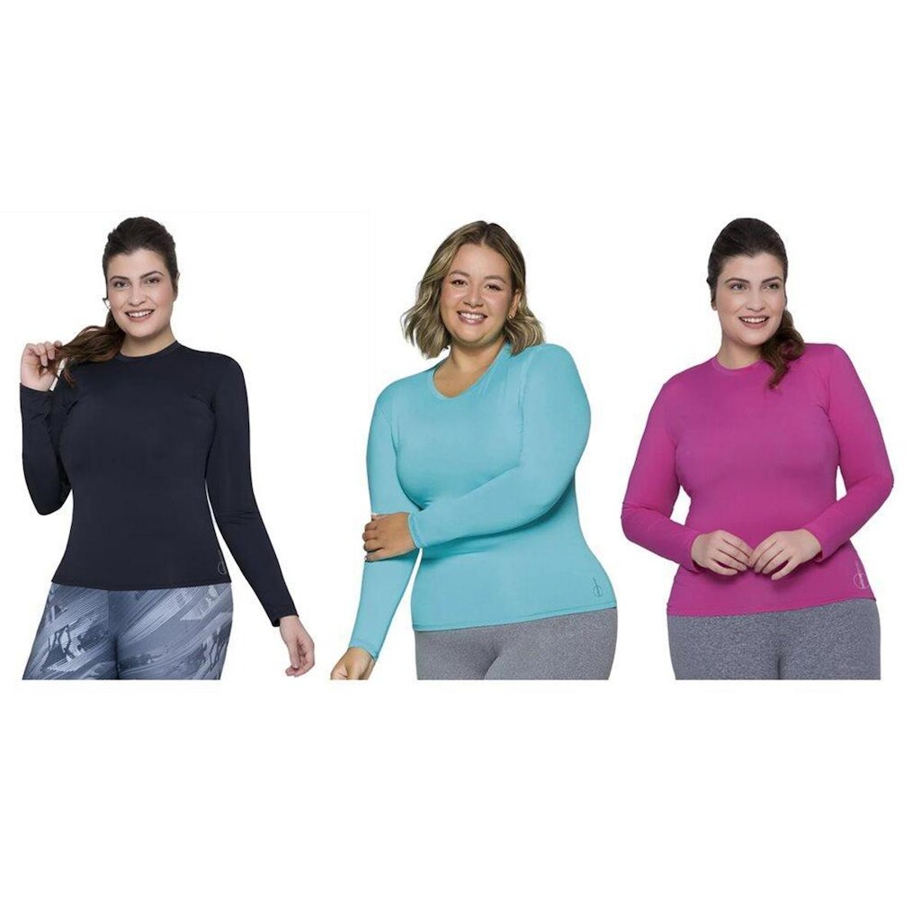 Kit 3 Camisas Térmicas Selene Proteção UV Plus Si
