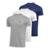 Kit 3 Camiseta Camisa Masculina Manga Curta Dry Esportivo Corrida Malhar Musculação Academia Treino - Azul+Branco