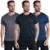 Kit 3 Camiseta Dry Masculina Treino Acedemia Esporte Fitness - Marinho+Cinza