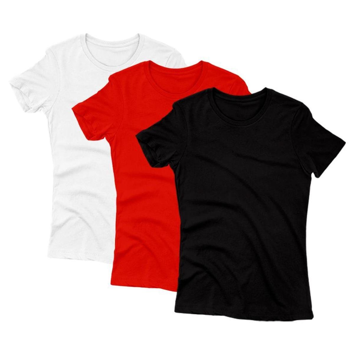 Kit 3 Camiseta Feminina Poliéster Básica Camisa Blusa Treino Academia Esportes Camisetas Menor preço em Kit 3 Camiseta Feminina Poliéster Básica Camisa Blusa Treino Academia Esportes Camisetas