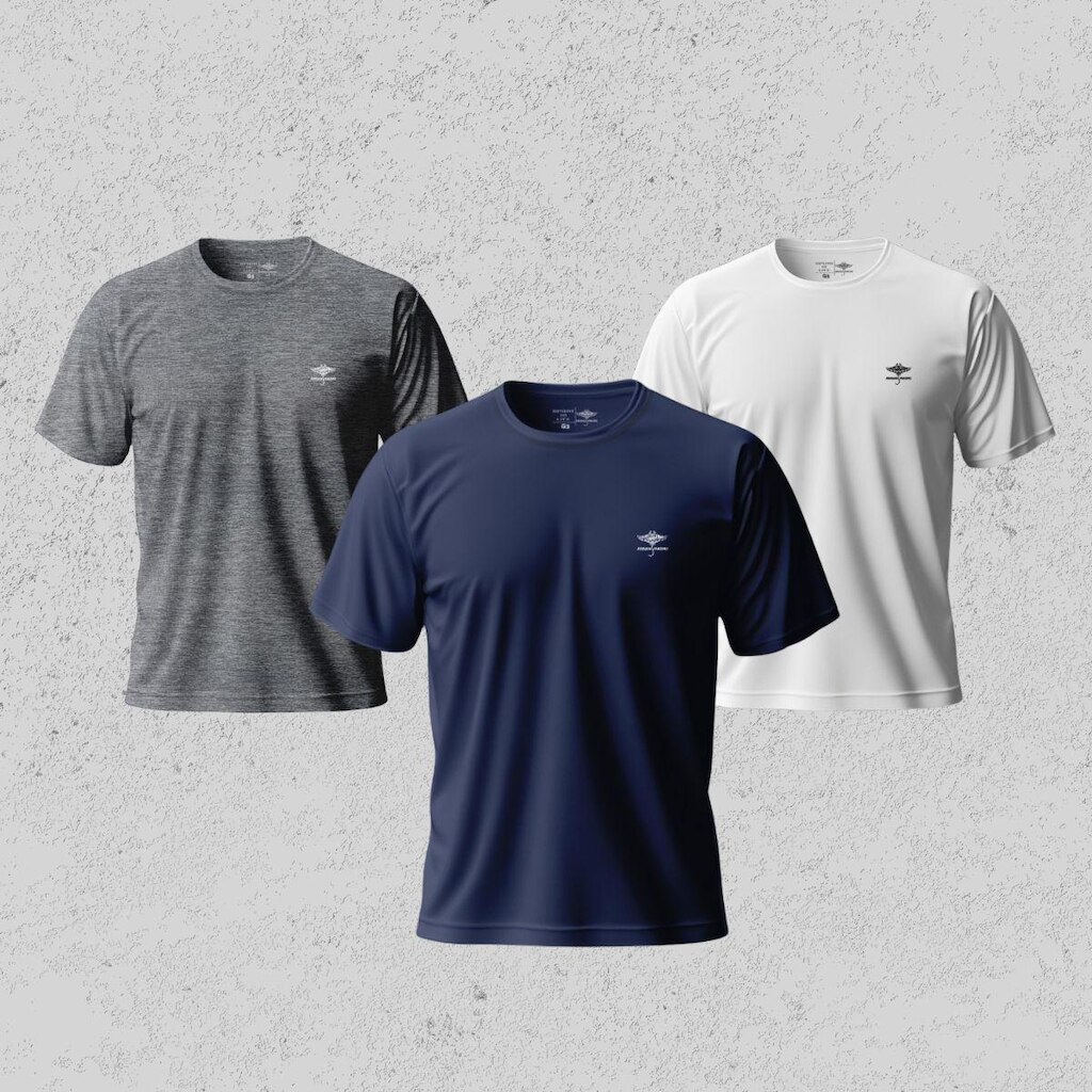 Kit 3 Camiseta Masculina Dry Manga Curta e Raglan Academia