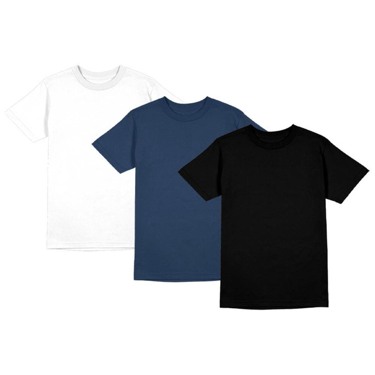 Kit 3 Camiseta Masculina Poliéster Toque de Algodão Camisa Blusa Academia Esporte Camisetas Menor preço em Kit 3 Camiseta Masculina Poliéster Toque de Algodão Camisa Blusa Academia Esporte Camisetas