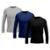 Kit 3 Camiseta Masculina Proteção UV Solar Camisa Térmica Dry Praia Ciclismo Esporte Camisetas - Preto+Cinza
