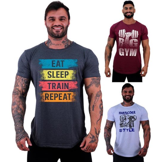 Kit 3 Camiseta MXD Conceito Sport Fitness Longline Masculina - Grafite+Vermelho é ruim? Kit 3 Camiseta MXD Conceito Sport Fitness Longline Masculina - Grafite+Vermelho é boa?