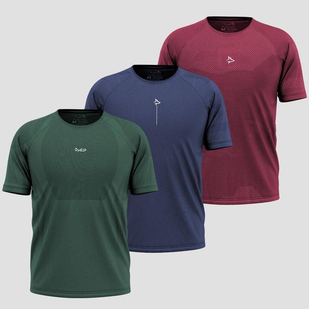 Kit 3 Camisetas Apex Sem costura Alpha Co