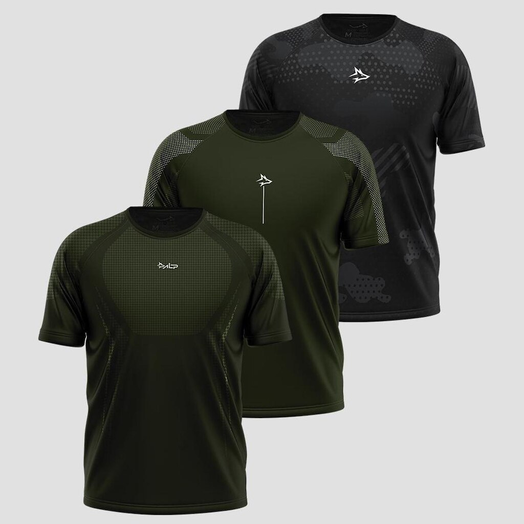 Kit 3 Camisetas Apex Sem costura Alpha