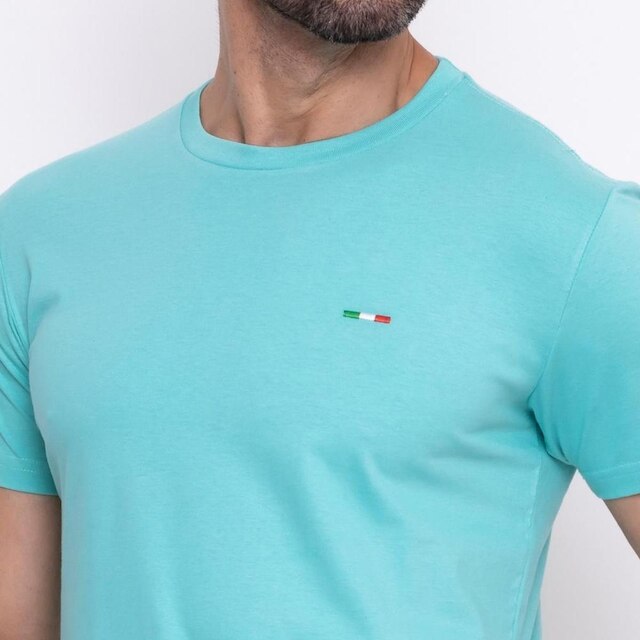 Kit 3 Camisetas Básicas com Bordado Algodão Itália Masculina