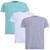 Kit 3  Camisetas Básicas com Bordado Algodão Itália Masculina - Branco