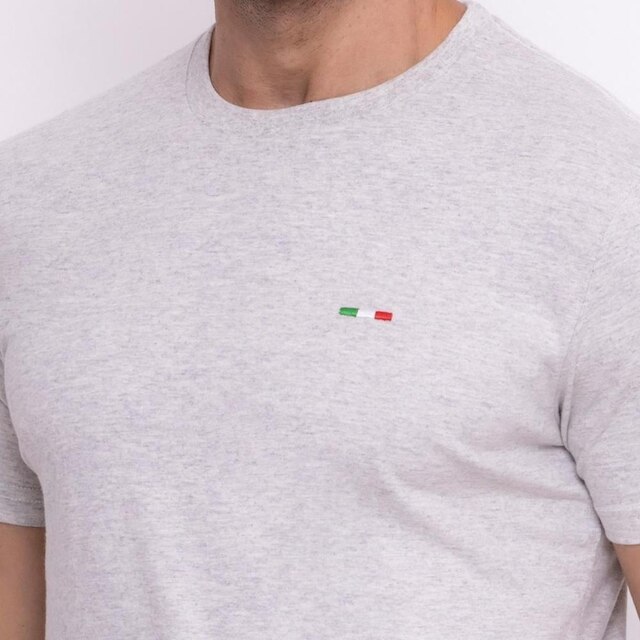 Kit 3 Camisetas Básicas com Bordado Algodão Itália Masculina
