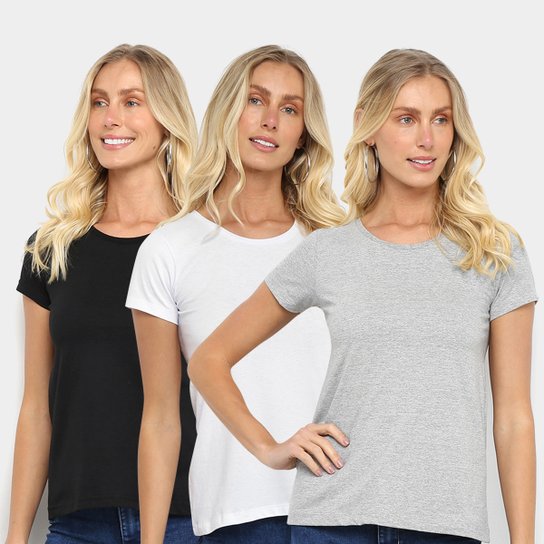 Kit 3 Camisetas Básicos Feminina - Preto é ruim? Kit 3 Camisetas Básicos Feminina - Preto é boa?