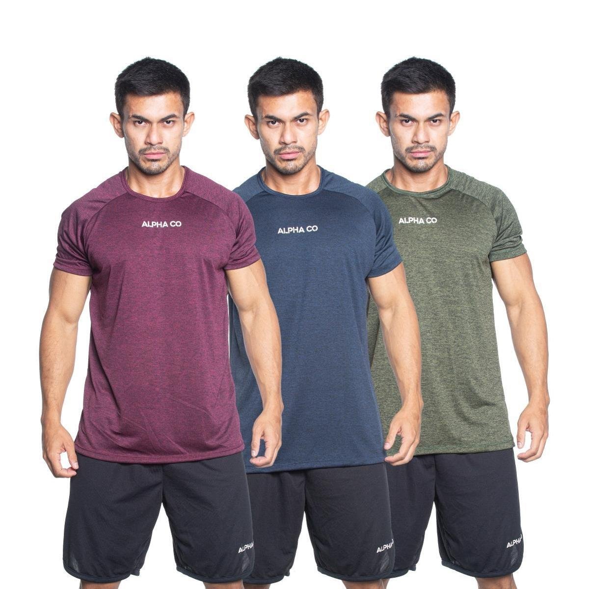 Kit 3 Camisetas Dry Alpha Co Masculina Menor preço em Kit 3 Camisetas Dry Alpha Co Masculina