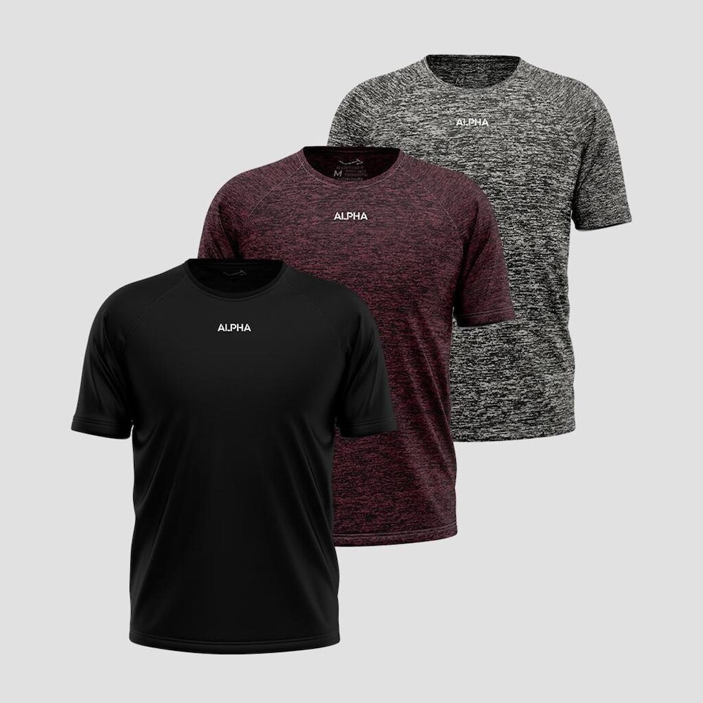 Kit 3 Camisetas Dry Alpha Masculina