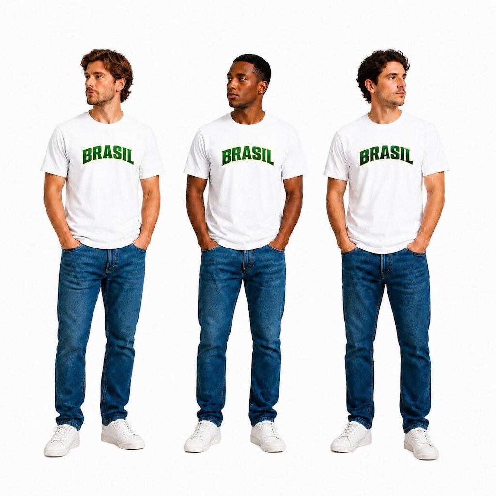 Kit 3 Camisetas Estampada Brasil Masculina Algodão Dtf Camisa Premium Original