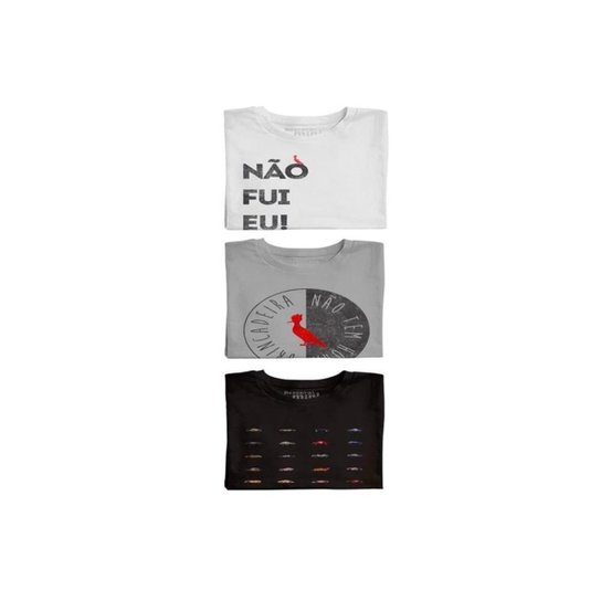 Kit 3 Camisetas Hora Carros E Nao Fui Eu Reserva Mini - Branco Menor preço em Kit 3 Camisetas Hora Carros E Nao Fui Eu Reserva Mini - Branco