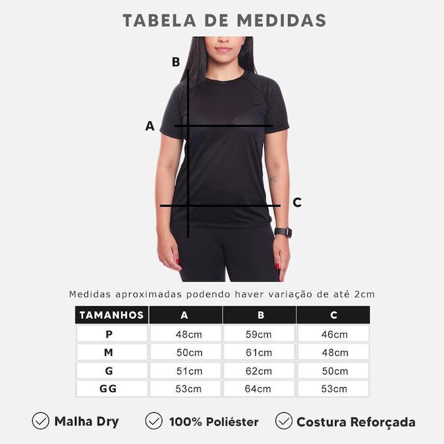 Kit 3 Camisetas Manga Curta Feminino