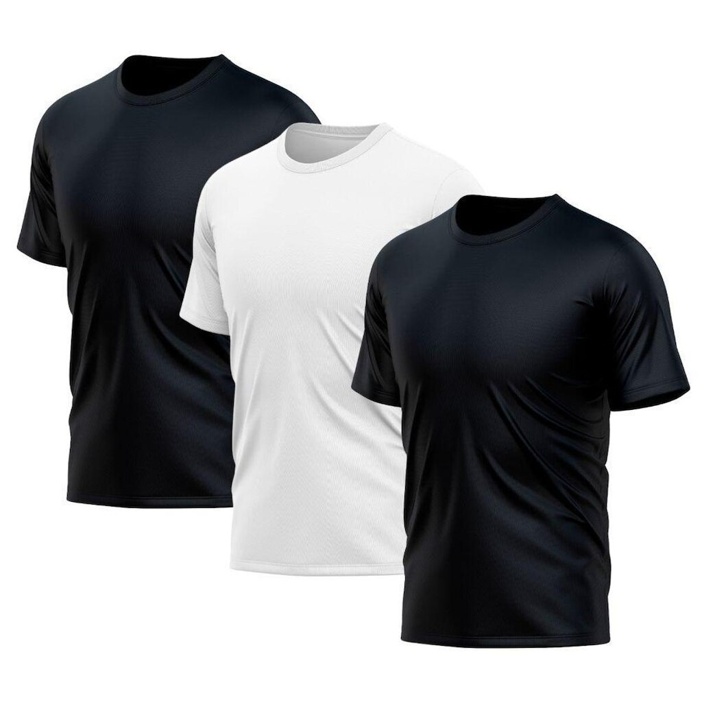 Kit 3 Camisetas Manga Curta Proteção Solar UV Piscina Praia