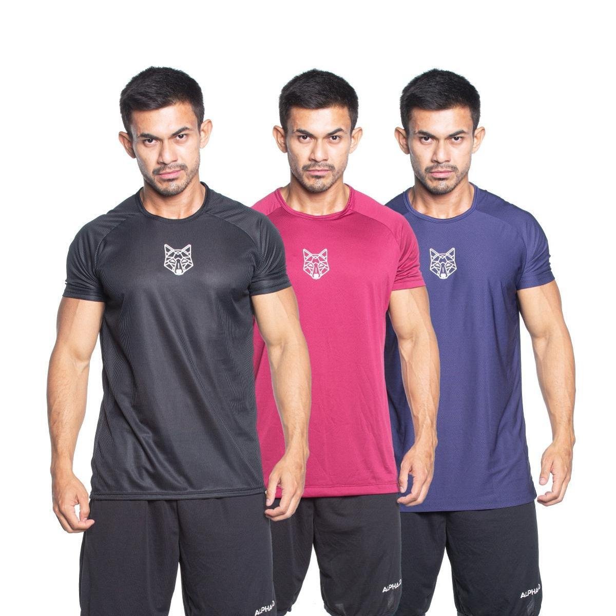 Kit 3 Camisetas Masculina Dry Alpha Co Menor preço em Kit 3 Camisetas Masculina Dry Alpha Co