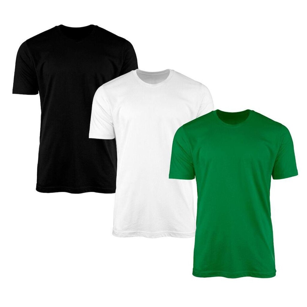 Kit 3 Camisetas Masculina Lisa Básica 100% Algodão
