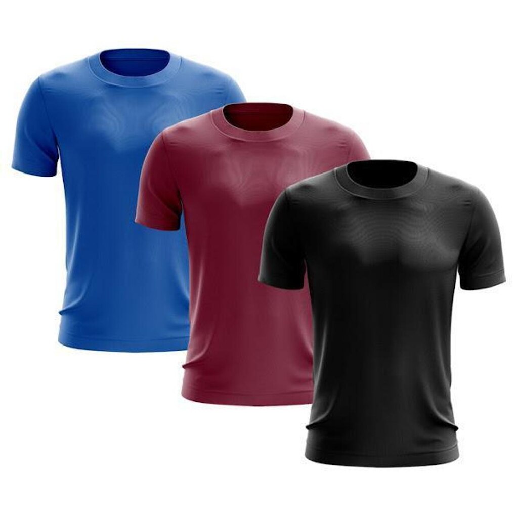 Kit 3 Camisetas Masculina Manga Curta Dry Proteção Uv