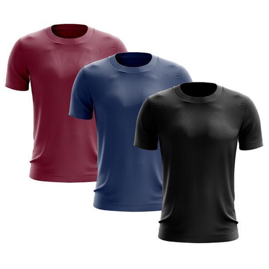Kit 3 Camisetas Masculina Manga Curta Dry Proteção Uv