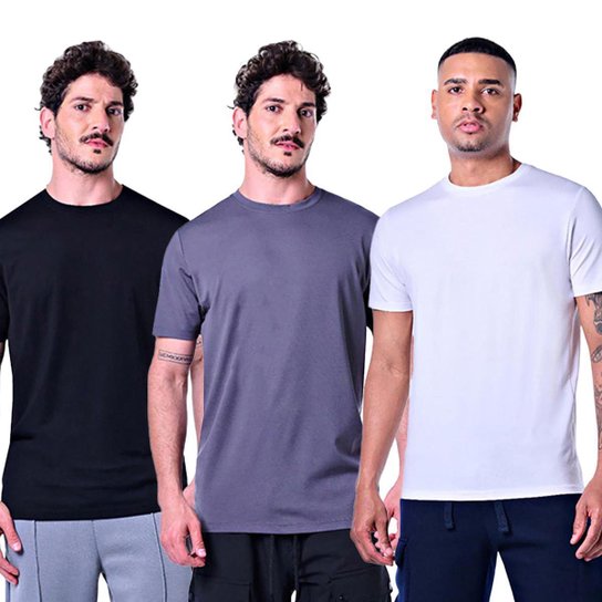 Kit 3 Camisetas Masculinas Básicas