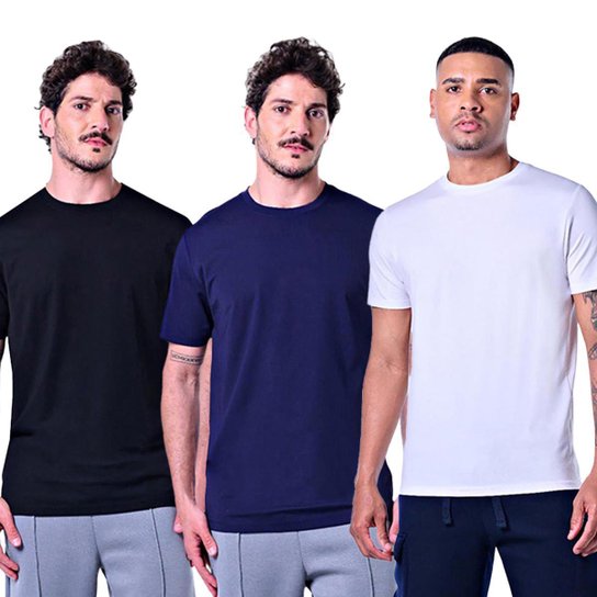 Kit 3 Camisetas Masculinas Básicas